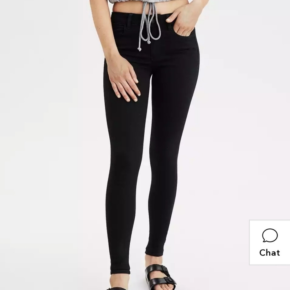 black jeggings american eagle size 4 long